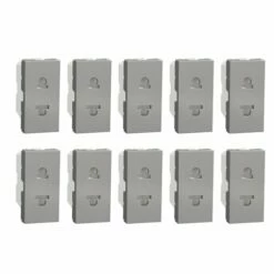 Lot De 10 Prises Euroamericaine 2P Unica NU302130 Aluminium 1 Module Mécanisme Seul