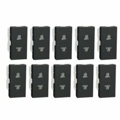 Lot De 10 Prises Euroamericaine 2P Unica NU302154 Anthracite 1 Module Mécanisme Seul