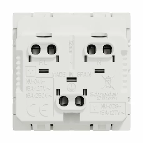 Lot De 10 Prises Euroamericaine 2P+T Unica NU304118 Blanc Mécanisme Seul 5 Lot De 10 Prises Euroamericaine 2P+T Unica NU304118 Blanc Mécanisme Seul – Image 3