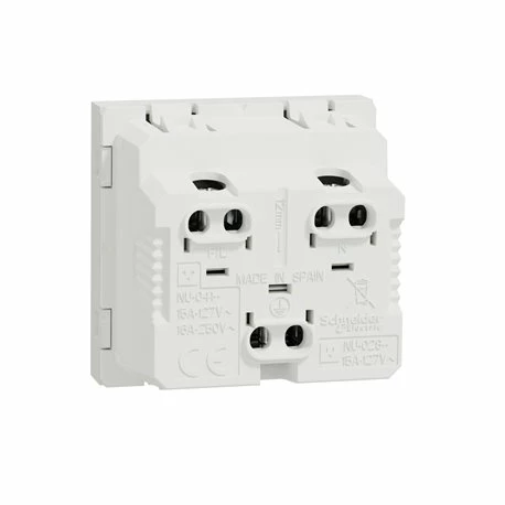 Lot De 10 Prises Euroamericaine 2P+T Unica NU304118 Blanc Mécanisme Seul 9 Lot De 10 Prises Euroamericaine 2P+T Unica NU304118 Blanc Mécanisme Seul – Image 7