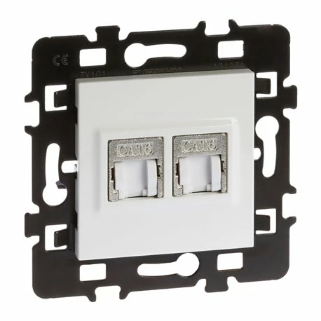 Lot De 10 Prises RJ45 Double Grade 2 TV Cat 6 STP Blanc 4 Lot De 10 Prises RJ45 Double Grade 2 TV Cat 6 STP Blanc – Image 2