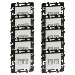 Lot De 10 Prises RJ45 Double Grade 2 TV Cat 6 STP Blanc