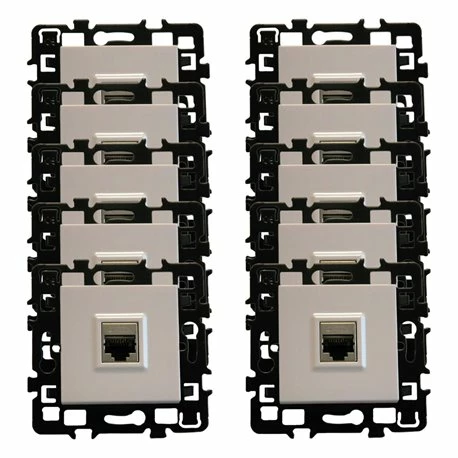 Lot De 10 Prises RJ45 Grade 2 TV Cat 6 STP Blanc 3 Lot De 10 Prises RJ45 Grade 2 TV Cat 6 STP Blanc