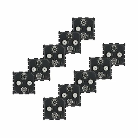 Lot De 10 Prises TV-R-SAT-SAT 2 Cables Celiane 067393 3 Lot De 10 Prises TV-R-SAT-SAT 2 Cables Celiane 067393