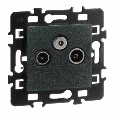 Lot De 10 Prises TV TV/FM/SAT Anthracite 4 Lot De 10 Prises TV TV/FM/SAT Anthracite – Image 2