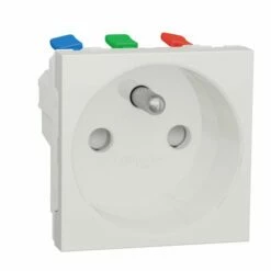 Lot De 100 Prises De Courant 2P+T Unica NU305918P Blanc Mécanisme Seul