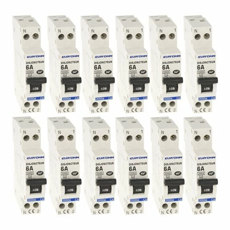 Lot De 12 Disjoncteurs Courbe C 1 Module 6A 3 Lot De 12 Disjoncteurs Courbe C 1 Module 6A