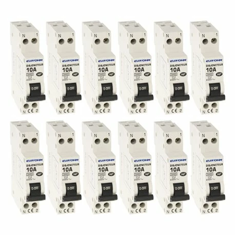 Lot De 12 Disjoncteurs Courbe D 1 Module 10A 3 Lot De 12 Disjoncteurs Courbe D 1 Module 10A