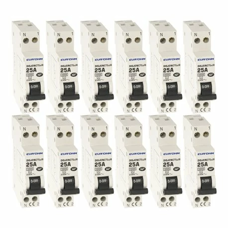 Lot De 12 Disjoncteurs Courbe D 1 Module 25A 3 Lot De 12 Disjoncteurs Courbe D 1 Module 25A