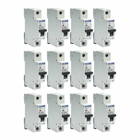 Lot De 12 Disjoncteurs Unipolaire 1 Module 63A 3 Lot De 12 Disjoncteurs Unipolaire 1 Module 63A