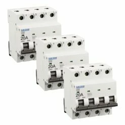 Lot De 3 Disjoncteurs Tétrapolaire 4 Modules 20A