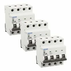 Lot De 3 Disjoncteurs Tétrapolaire 4 Modules 25A