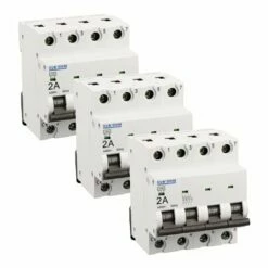 Lot De 3 Disjoncteurs Tétrapolaire 4 Modules 2A