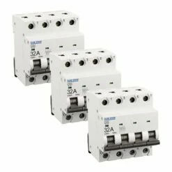 Lot De 3 Disjoncteurs Tétrapolaire 4 Modules 32A