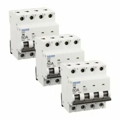 Lot De 3 Disjoncteurs Tétrapolaire 4 Modules 50A