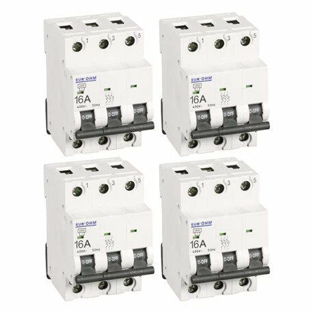 Lot De 4 Disjoncteurs Tripolaire 3 Modules 16A 3 Lot De 4 Disjoncteurs Tripolaire 3 Modules 16A