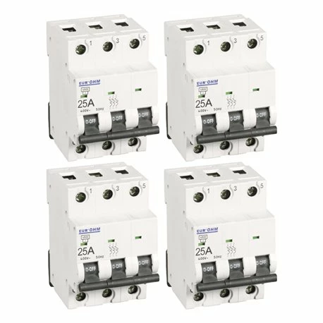Lot De 4 Disjoncteurs Tripolaire 3 Modules 25A 3 Lot De 4 Disjoncteurs Tripolaire 3 Modules 25A