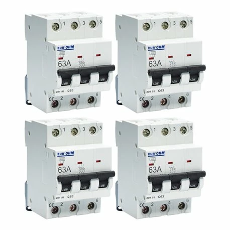 Lot De 4 Disjoncteurs Tripolaire 3 Modules 63A 3 Lot De 4 Disjoncteurs Tripolaire 3 Modules 63A