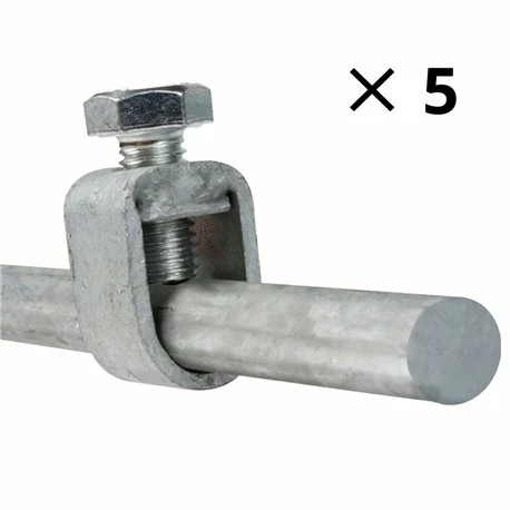 Lot De 5 Piquets De Terre Ronds Galvanisé 85 µm 1m 4 Lot De 5 Piquets De Terre Ronds Galvanisé 85 µm 1m – Image 2