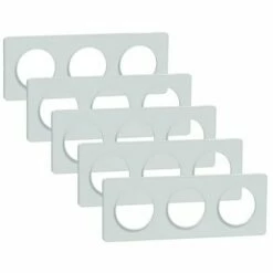Lot De 5 Plaques De Finition Odace Touch S510806 Blanc Recyclé 3 Postes