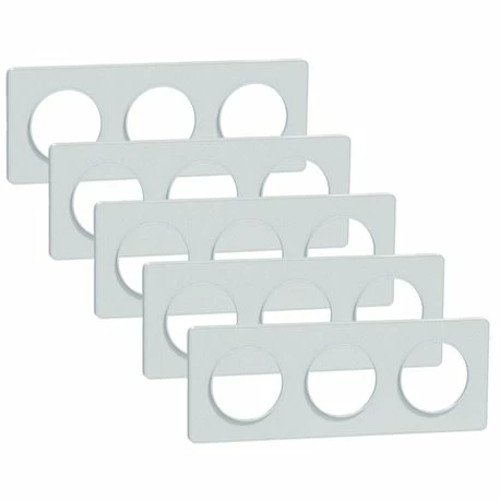 Lot De 5 Plaques De Finition Odace Touch S510806 Blanc Recyclé 3 Postes 3 Lot De 5 Plaques De Finition Odace Touch S510806 Blanc Recyclé 3 Postes