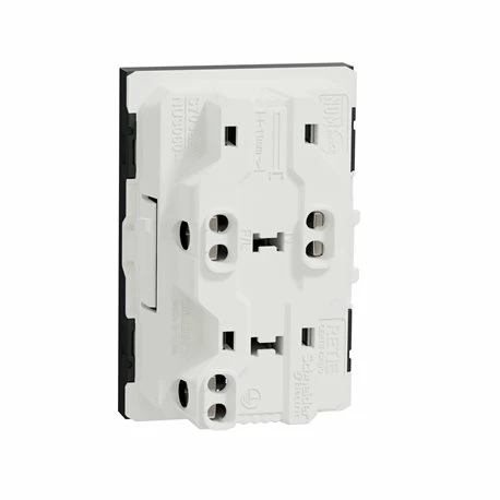 Lot De 5 Prises Doubles Standard US 15A 2P+T Unica NU306054 Anthracite Mécanisme Seul 8 Lot De 5 Prises Doubles Standard US 15A 2P+T Unica NU306054 Anthracite Mécanisme Seul – Image 6