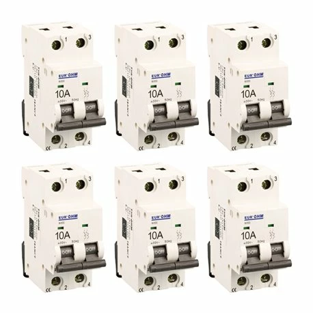 Lot De 6 Disjoncteurs Bipolaire 2 Modules 10A 3 Lot De 6 Disjoncteurs Bipolaire 2 Modules 10A