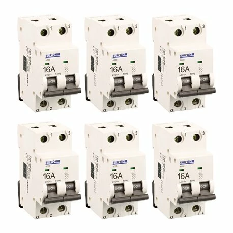 Lot De 6 Disjoncteurs Bipolaire 2 Modules 16A 3 Lot De 6 Disjoncteurs Bipolaire 2 Modules 16A