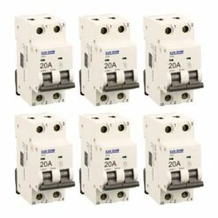 Lot De 6 Disjoncteurs Bipolaire 2 Modules 20A