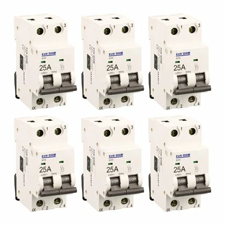 Lot De 6 Disjoncteurs Bipolaire 2 Modules 25A 3 Lot De 6 Disjoncteurs Bipolaire 2 Modules 25A