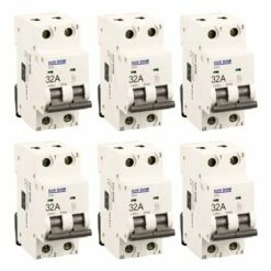Lot De 6 Disjoncteurs Bipolaire 2 Modules 32A