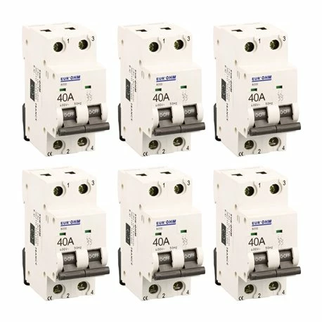 Lot De 6 Disjoncteurs Bipolaire 2 Modules 40A 3 Lot De 6 Disjoncteurs Bipolaire 2 Modules 40A