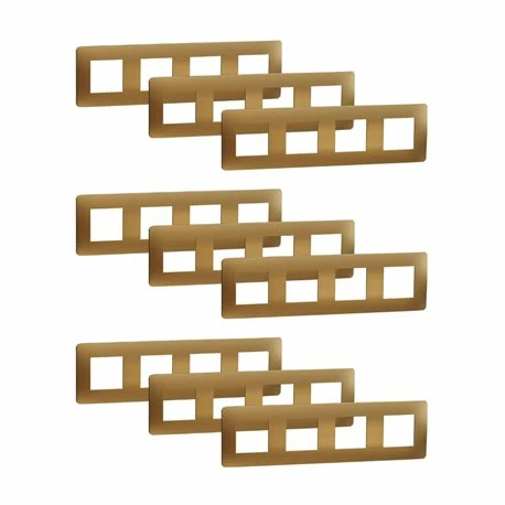 Schneider Electric Lot De 9 Plaques De Finition Unica Studio Métal N NU280857M Cuivre Liseré Blanc 4 Postes 3 Schneider Electric Lot De 9 Plaques De Finition Unica Studio Métal N NU280857M Cuivre Liseré Blanc 4 Postes