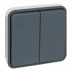 Mécanisme De Commande Double Bouton Poussoir Gris