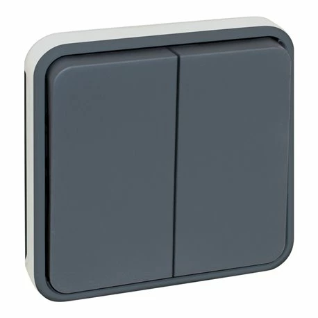 Mécanisme De Commande Double Bouton Poussoir Gris 3 Mécanisme De Commande Double Bouton Poussoir Gris