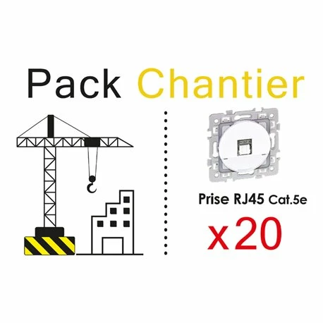 Pack De 20 Prises RJ45 UTP Cat5E Blanc 4 Pack De 20 Prises RJ45 UTP Cat5E Blanc – Image 2