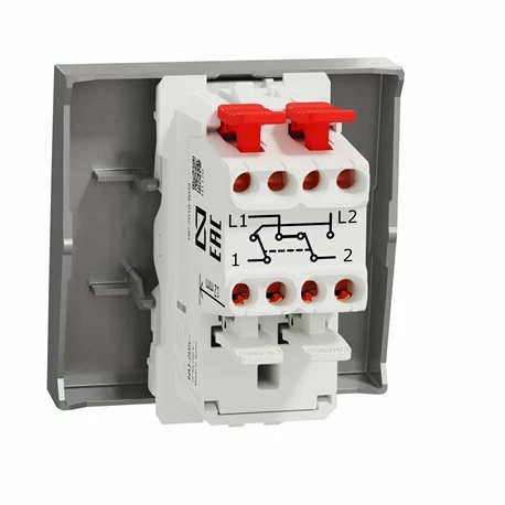 Permutateur 10A 250Vca Unica NU320530 Aluminium 2 Modules Mécanisme Seul 6 Permutateur 10A 250Vca Unica NU320530 Aluminium 2 Modules Mécanisme Seul – Image 4
