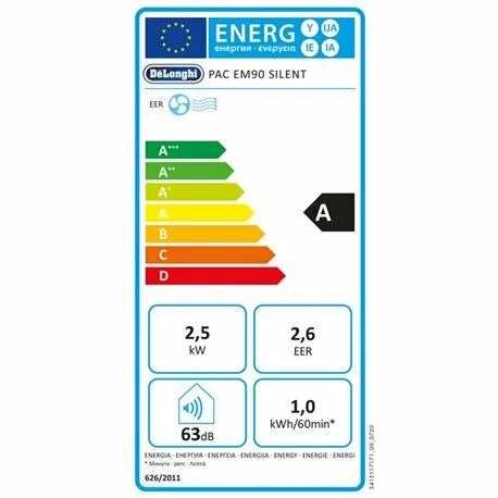 DeLonghi Climatiseur Mobile Monobloc Pinguino PACEM90SILENT 2,5 KWatts Froid Seul 4 DeLonghi Climatiseur Mobile Monobloc Pinguino PACEM90SILENT 2,5 KWatts Froid Seul – Image 2