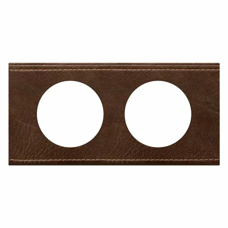 Plaque Celiane Cuir 2 Postes Finition Cuir Brun Texture 069402 4 Plaque Celiane Cuir 2 Postes Finition Cuir Brun Texture 069402 – Image 2