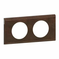 Plaque Celiane Cuir 2 Postes Finition Cuir Brun Texture 069402