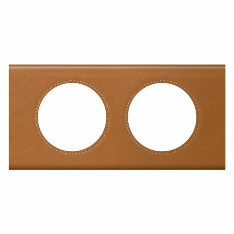 Plaque Celiane Cuir 2 Postes Finition Cuir Caramel 069422 4 Plaque Celiane Cuir 2 Postes Finition Cuir Caramel 069422 – Image 2