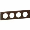 Plaque Celiane Cuir 4 Postes Finition Cuir Brun Texture 069404
