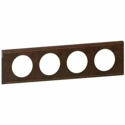 Plaque Celiane Cuir 4 Postes Finition Cuir Brun Texture 069404