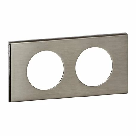 Plaque Celiane Métal 2 Postes Finition Inox Brossé 069102 3 Plaque Celiane Métal 2 Postes Finition Inox Brossé 069102