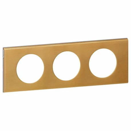 Plaque Celiane Métal 3 Postes Finition Bronze Doré 069133 3 Plaque Celiane Métal 3 Postes Finition Bronze Doré 069133