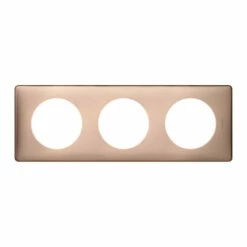 Plaque Celiane Métal 3 Postes Finition Copper 068993 -Schneider Electric Soldes plaque celiane metal 3 postes finition copper 068993 1
