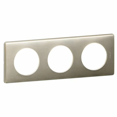 Plaque Celiane Métal 3 Postes Finition Titane 068903 3 Plaque Celiane Métal 3 Postes Finition Titane 068903