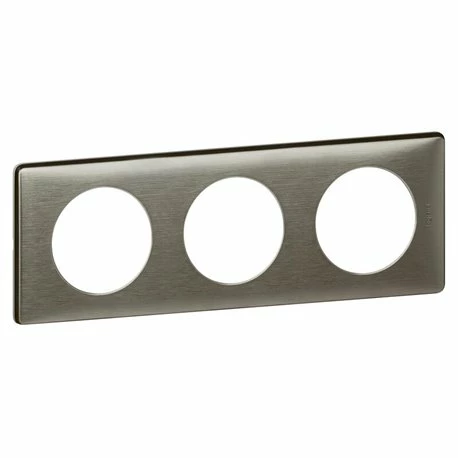 Plaque Celiane Métal 3 Postes - Finition Tungstène 068973 3 Plaque Celiane Métal 3 Postes - Finition Tungstène 068973