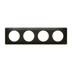 Plaque Celiane Métal 4 Postes - Finition Carbone 068984 -Schneider Electric Soldes plaque celiane metal 4 postes finition carbone 068984 1