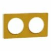 Schneider Electric Plaque De Finition Odace Touch S520804KY Kvadrat En Tissus Ocre Et Liseré Blanc 2 Postes